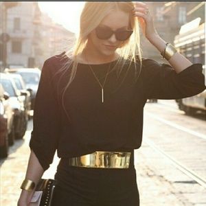 Fashion Plus Size Elastic Stretch Metal Plate Belt
